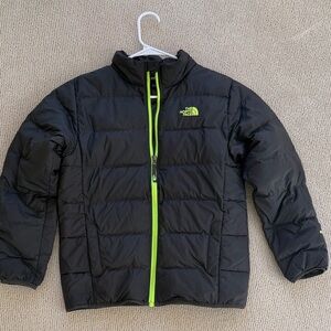 The North Face Black Jacket with Lime Green Zipper🌿